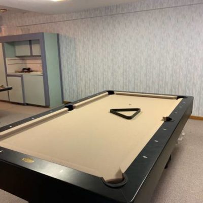 Pool Table with Sticks, Balls, Chalk, Triangle & Tools